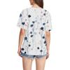 Women's Fashion Pocket V-neck Short Sleeve Plant Floral Print T-shirt Top