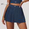 Womens Seamless Yoga Set With Built-in Bra Pleated Skirt Running Fitness Gym Tennis Outdoor Sports