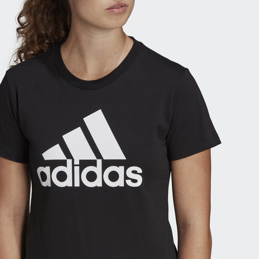 Adidas Sporty Grid Logo Print Short Sleeve T-Shirt Women Tops Black GL0722