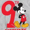 Disney Childrens/Kids Mickey Mouse Heather 9th Birthday Hoodie