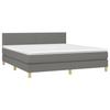 3140474 vidaXL Bed with Box Spring and Mattress Dark Grey 180x200cm Fabric