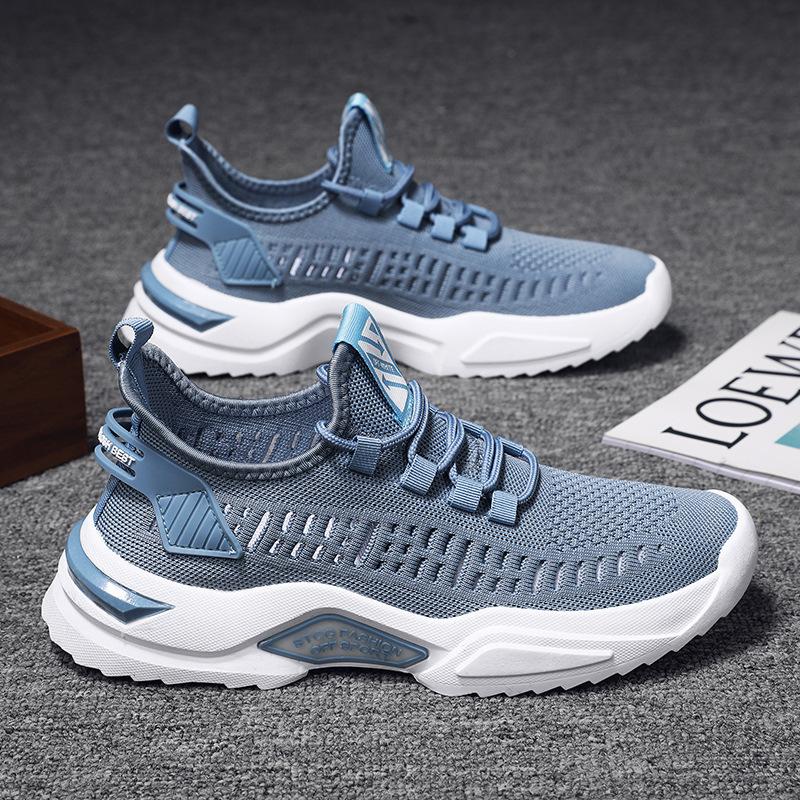 2025 Men's Shoes Spring New Fashion Sports Shoes Men's Fly-woven Breathable Mesh Casual Shoes Men's