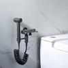 Wall Mounted Gray Toilet Bidet Sprayer Set Brass Double Use Bidets Faucet Bathroom Sprayer Shower Bidet Faucet High Pressure Gun