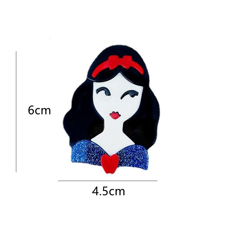 Blucome Креативная черная брошь для девочек с длинными волосами, акриловая индивидуальная модная булавка для девочек, аксессуары для сумки