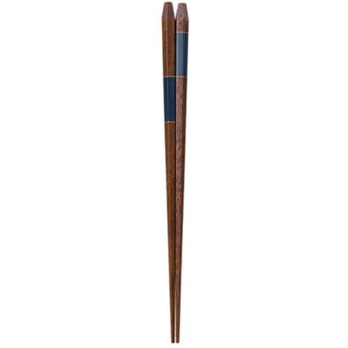 Ishida Wakasa Lacquer Chopsticks, Pentagonal, Checkered Lacquer, 23cm, Pentagonal To the Tip, Blue, 112239