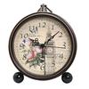Retro Alarm Clock Metal Silent Table Desk Clock Non Ticking Quartz Movement Bedside Clock for Bedroom