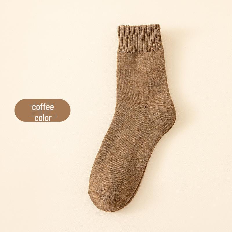 Men's and Women's Thick Terry Mid-Tube Socks for Autumn and Winter - Plus Velvet Warm Heating Socks