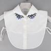 Pearl Detachable Collar Women Crystal Diamond Chiffon Shirt False Fake Collar Women Removable Peto Mujer Chemisier Faux Cols Tie