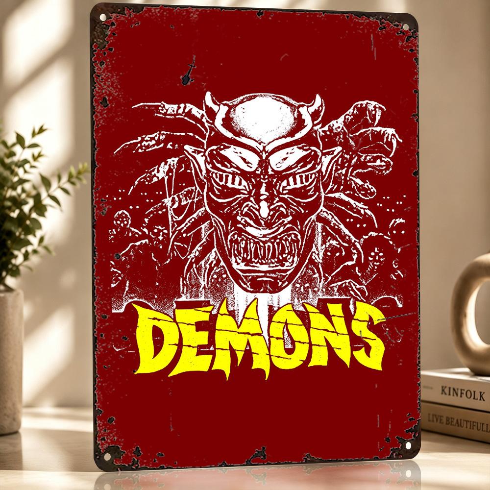 Demon D Printed Texture Poster Personalized Wall Art Retro Metal Tin Signs for Article Decoration Room Bedroom Decorations Home