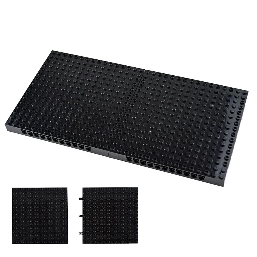 1 шт. базовая пластина, строительный блок, базовая пластина, черный соединительный кирпич, комбинация «сделай сам», MOC, модуль подключения с отверстиями 16x16, совместимые аксессуары, игрушки для детей