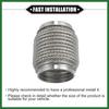 Motoforti Car Exhaust Flexible Pipe, 63x102mm 2.48"x4.02" Exhaust Flex Connector Pipes Bellows Universal for Car Durable Stainless Steel Silver Tone