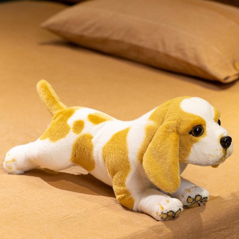 50CM Simulated Lying Rottweiler Dalmatian Beagle Cavalier King Charles Spaniel Plush Toys Soft Stuffed Lifelike Puppy Dog Doll