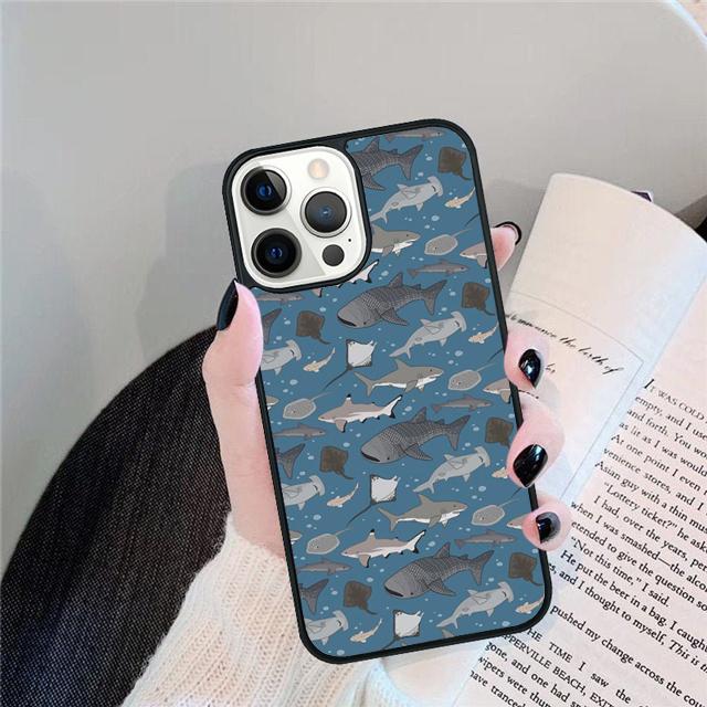 Чехол-ракушка с китовой акулой для iPhone 17 Air 15 16 14 13 12 Pro Max 11 Pro Max Plus