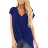 Women's V-neck Solid Color Short Sleeve Comfortable Casual Top T-shirt