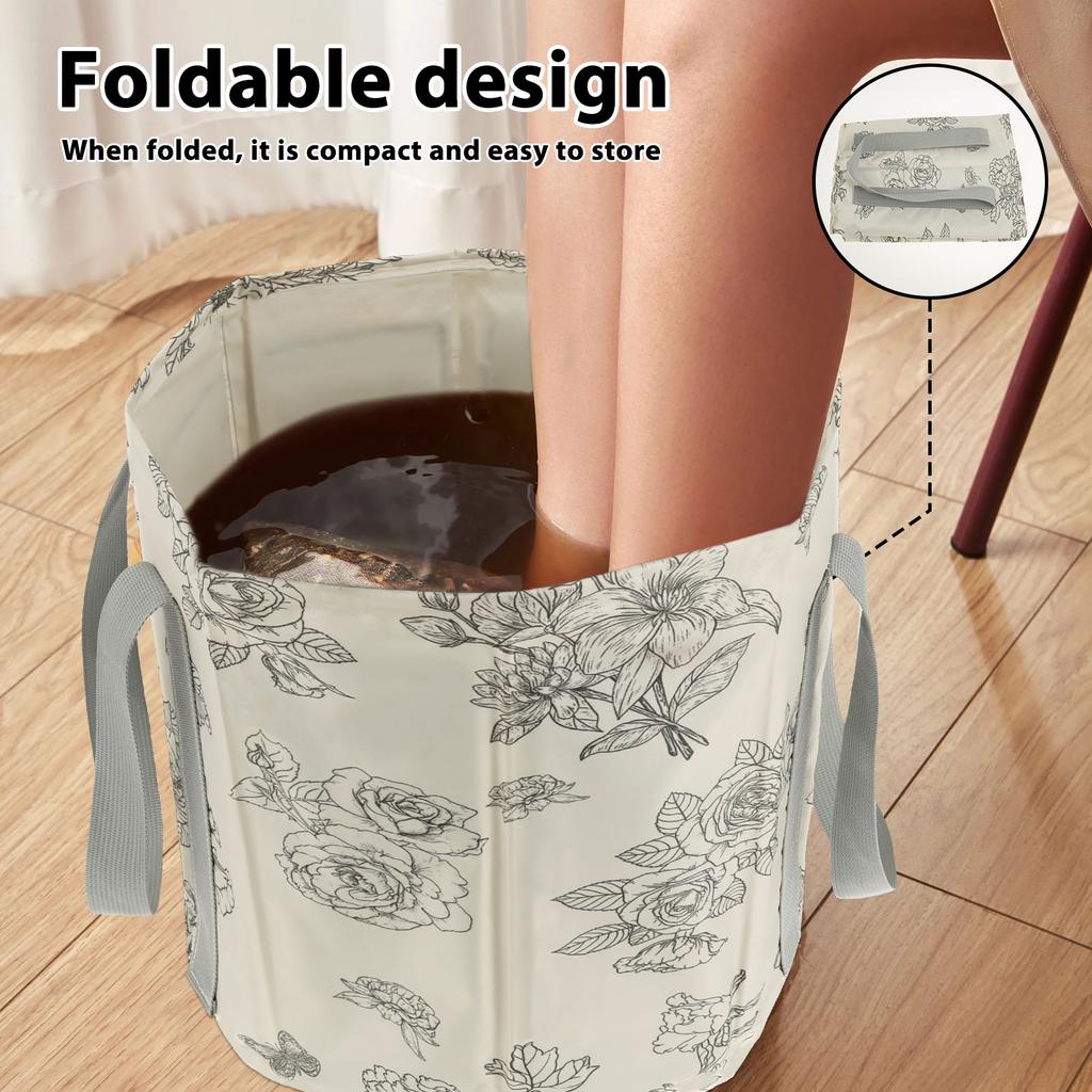 Foldable Foot Bath Basin Portable Travel Collapsible Bucket Soaking Tub Spa Footbath Sauna Household Outdoor Camping Washing