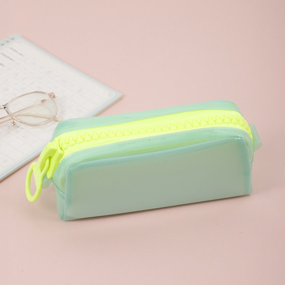 Large Capacity Zipper Transparent Pencil Case High Appearance Portable Makeup Pouch Children