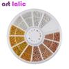 1 Wheel Mix Sizes Nail Art Caviar Beads Tiny Steel Beads Nail Decoration Manicure Tool Gold Silver Rose Gold Colorful
