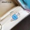 New Simple Elegant Blue Cubic Zirconia Ring for Women Luxury Bride Wedding Ceremony Party Rings Anniversary Gift New Jewelry