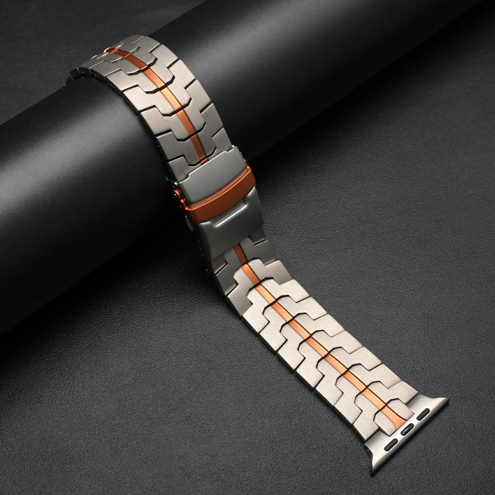 Титановый ремешок для Apple Watch Band 49 мм Ultra 3 2 Роскошный металлический браслет для Iwatch Серии 10 11 46 мм 9 8 7 6 5 SE3 44 мм 45 мм