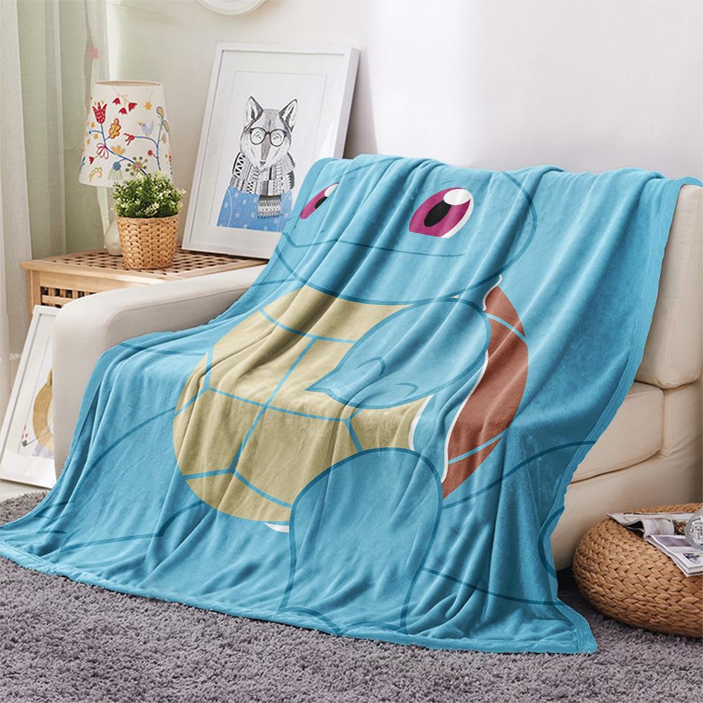 Милое одеяло из фланели с принтом Сквиртла, Высококачественное, Удобное для всех сезонов, Декор для дома, Тепло и Уют