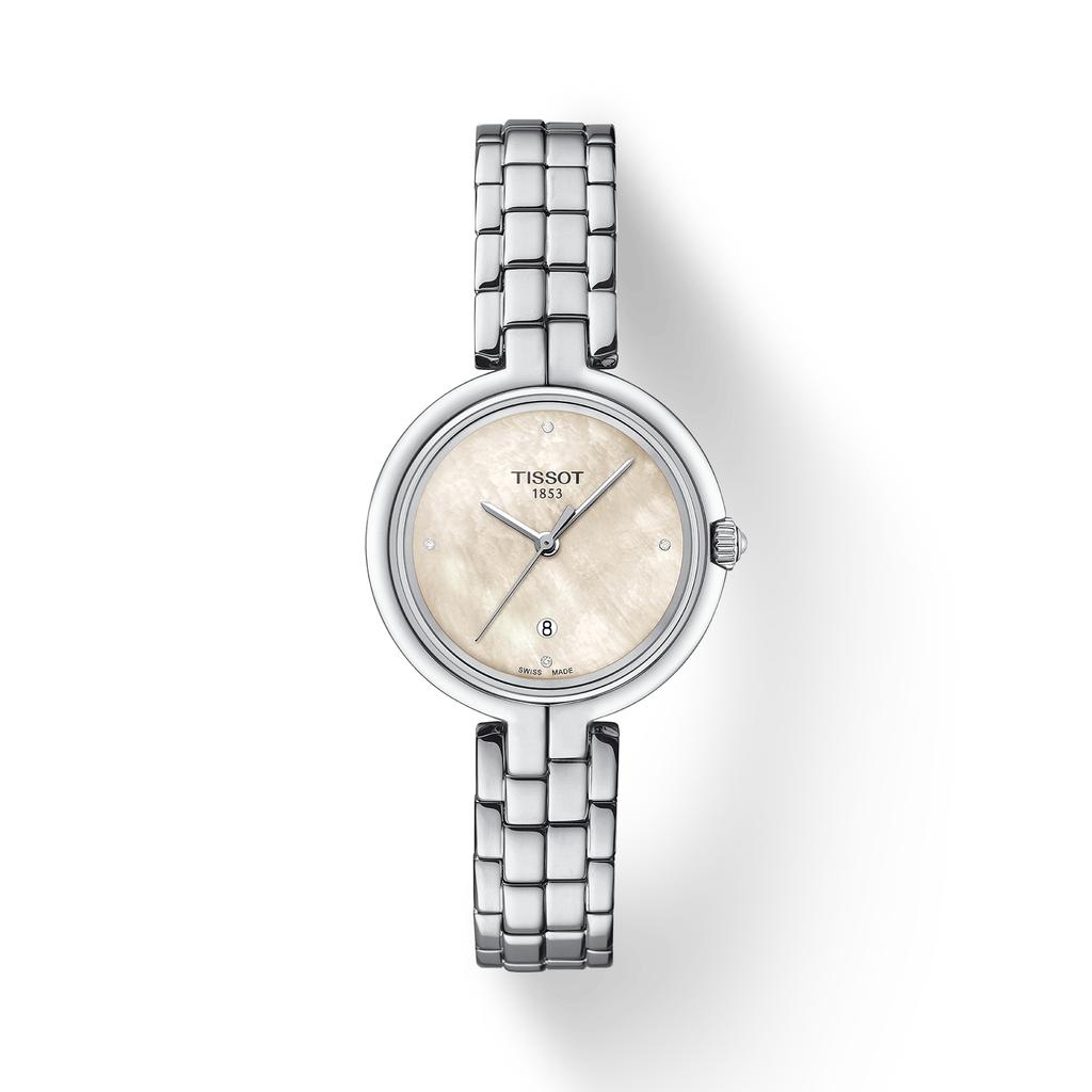 Tissot Мужские модные часы из нержавеющей стали с циферблатом из белого перламутра T094.210.11.116.02