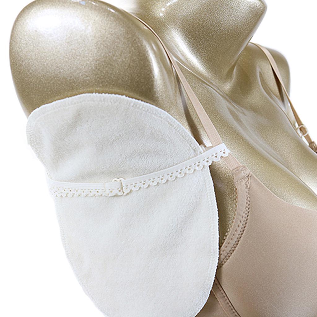 1 пара многоразовых моющихся подушечек для подмышек, впитывающих пот, белые