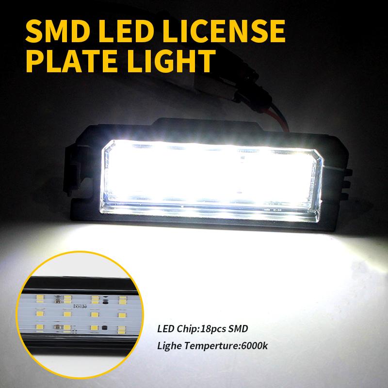 2PCS 12V LED License Number Plate Lights Canbus For Hyundai Venue 20-23 Elantra GT 18-20 i30 16-24 Sonata 18-23 Veloster N 19-22