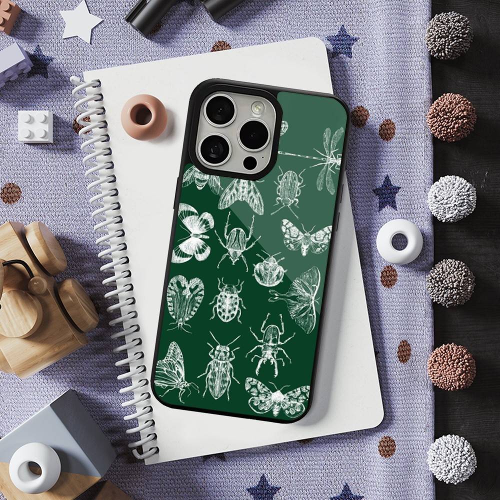 Биология Искусство Жуки и Насекомые Для iPhone 15, Mini, 13, Max, 11, 16, 17, 14, Plus, 12, Pro, Для MagSafe, Магнитный чехол для беспроводной зарядки