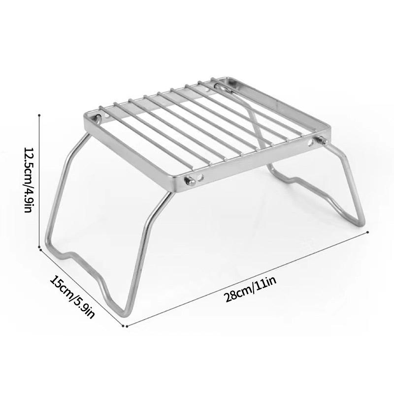 1Pcs Camping Mini Stove Stand Stainless Steel Foldable BBQ Grill Stand Barbecue Stove Grill Rack Cooking Picnic Accessories