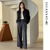 ELLASSAY 2025 Autumn Lambswool Blend Cropped Lapel Wool Coat for Women