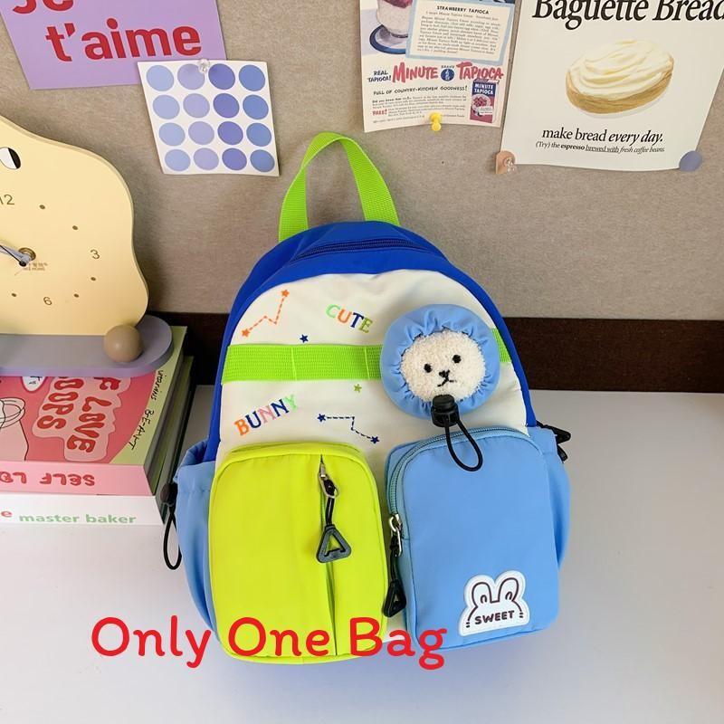 Kids Cartoon Cute Letter Embroidered School Backpack With Breathable Nylon