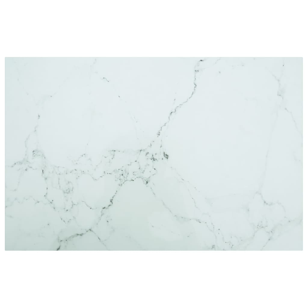Vidaxl Blat Stołu, Biały, 100X62 Cm, 8 Mm, Szkło Ze Wzorem Marmuru