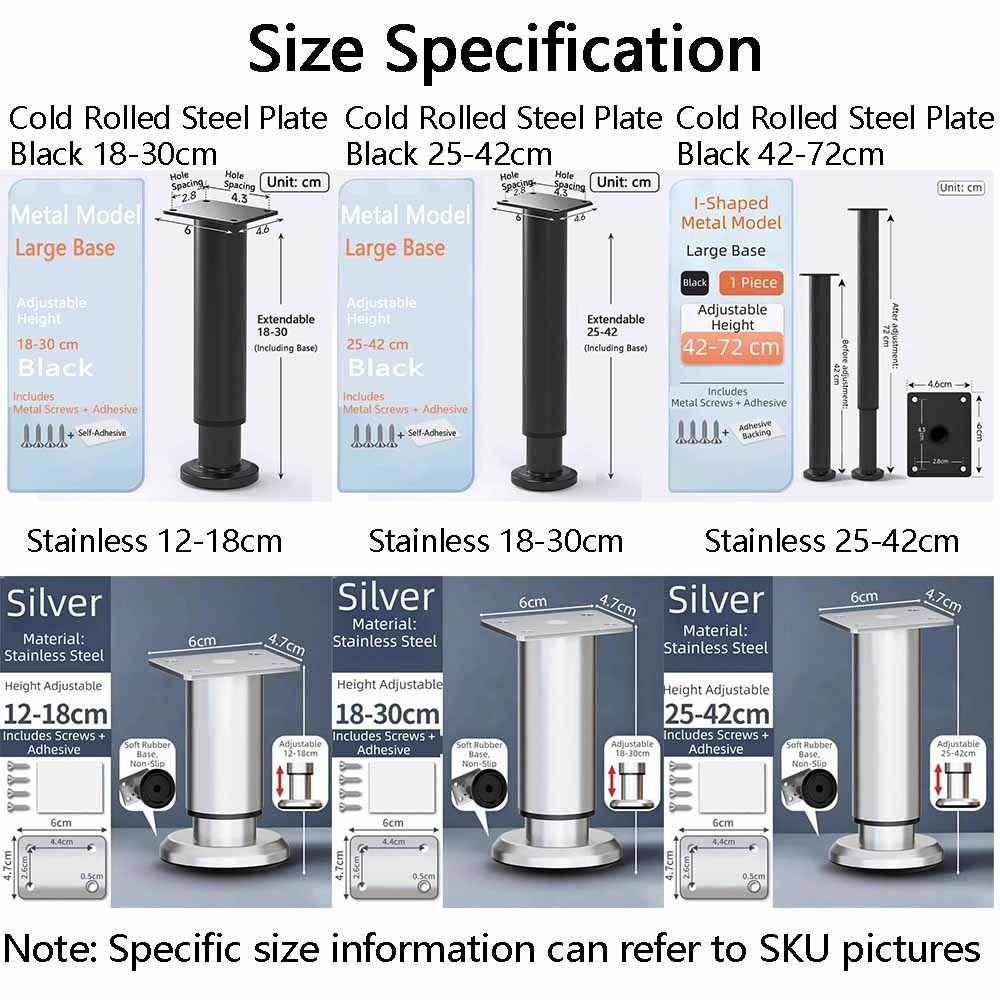 Adjustable Height Furniture Support Legs Heavy-Duty Bed Beam Support Leg Bed Bottom