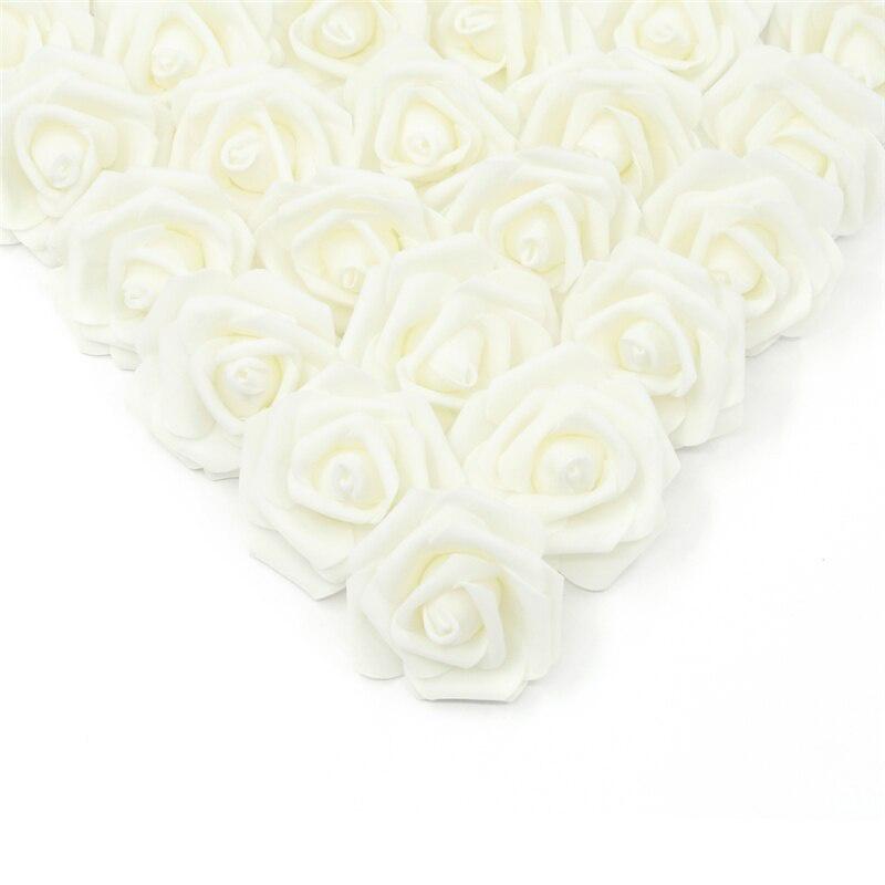 100 Pcs Artificial Rose Flower Heads Real Looking Foam Fake Roses for DIY Wedding Party Tables Home Decoration
