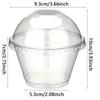50PCS Disposable Plastic Cups with Dome Lids Cake Fruits Ice Cream Coffee Yogurt Christmas Birthday Party Wedding Dessert Cups