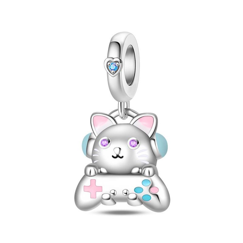 S925 Silver Capybara And Elephant Animal Shaped Beads DIY Craft Accessories Jewelry Making Kit