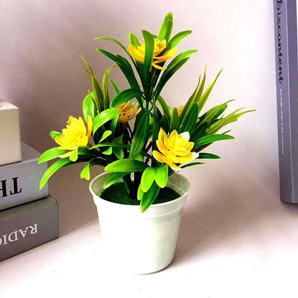 Lifelike Household Tabletop Home Decor Potted Ornaments Simulated Potted Flower Artificial Flower