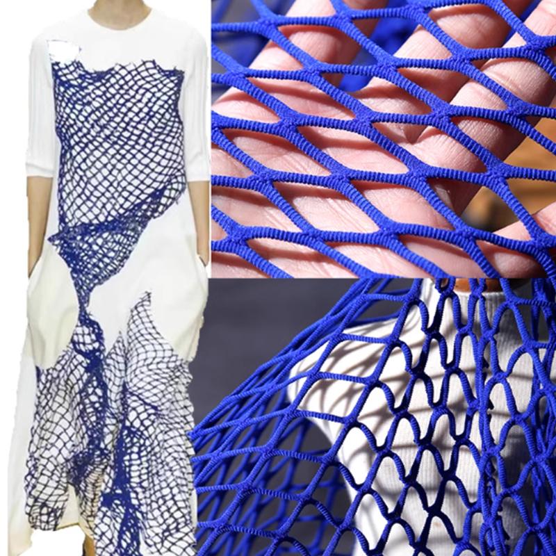50x150см Эластичная Крупная Сетка Ткань Рыболовная Сеть Ткань Полая Сетка Кружево Платье Одежда Брюки Костюм Эластичный Материал
