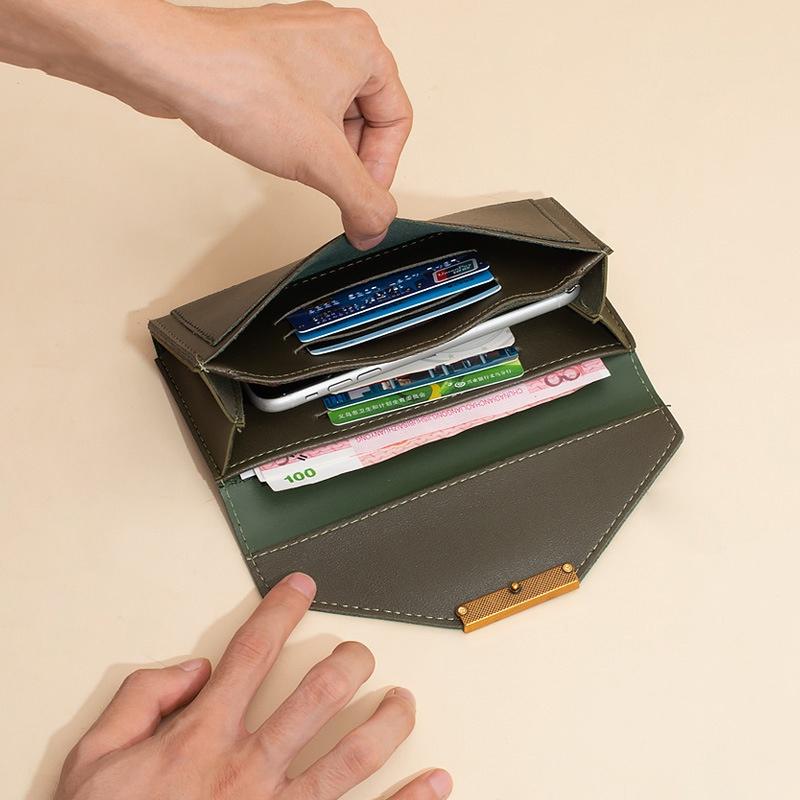 IELGY Women's Long Wallet Simple Buckle Large Capacity