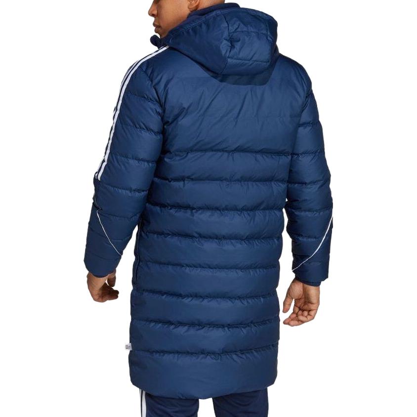 Adidas Полосатая куртка с капюшоном средней длины с длинным рукавом Мужская куртка Синяя HS3616