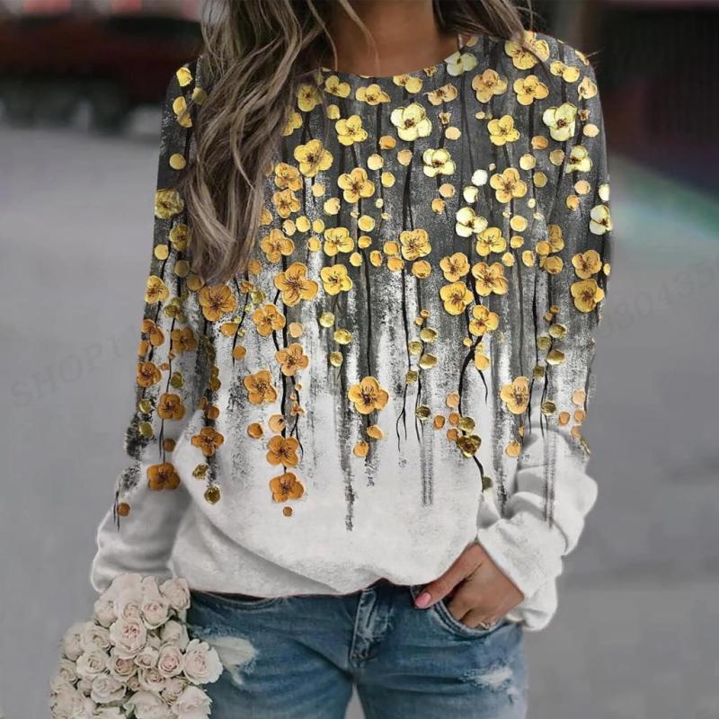 Толстовка с цветочными растениями Y2K, толстовки с 3D принтом и цветочным принтом, женские модные толстовки с капюшоном в стиле Харадзюку, свитшоты с длинными рукавами, одежда Kawaii, женские свитшоты