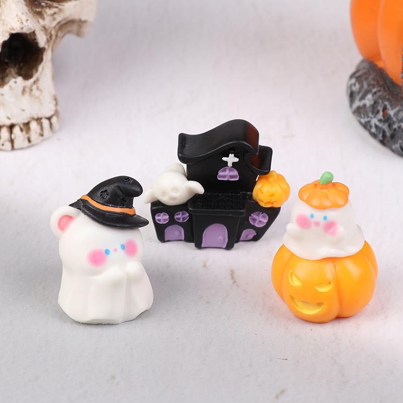 6Pc Cute Halloween Micro Landscape Miniature Figurines Resin Crafts DIY Mini Fairy Garden Desktop Ornaments