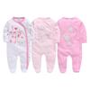 3 Pcs/Lot Baby Girls Clothes Lovely Design Newborn Cotton Boys Rompers Long Sleeve 0-3 Months Jumpsuit 2024