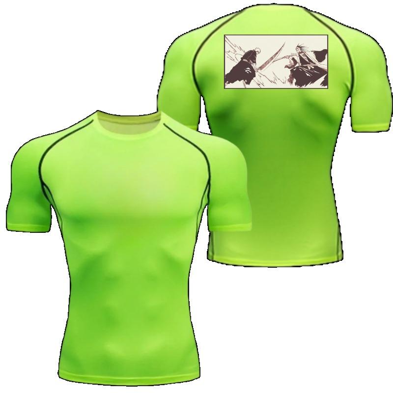 Мужская компрессионная футболка Спортивная быстросохнущая фитнес-футболка Отбеливатель Влагоотводящая Для бега, велоспорта, активного отдыха 8 цветов Короткий рукав