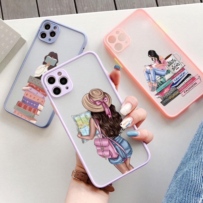 Читать книгу Кофе Девушка Чехол для телефона Милый чехол для iphone X XS XR 17 16 15 13 14 12 11 Pro Max Mini 16 15 14 Plus Ударопрочный чехол