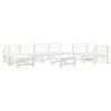 VidaXL Salon de Jardin 8 pcs, Canapés avec Repose-pied, Ensemble de Meubles avec Table Basse Patio Terrasse, Rustique, Blanc 3186579