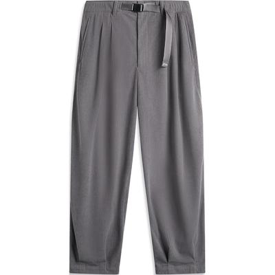 Li Ning Sports Lifestyle Series однотонные свободные удобные повседневные брюки мужские брюки дымчато-серого цвета AKXU525-2