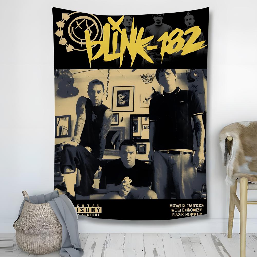 Rock Band BBlink 182 Tapestry Decoration Art Microfiber Background For Bedroom Living Bar Garden Outdoor Festival