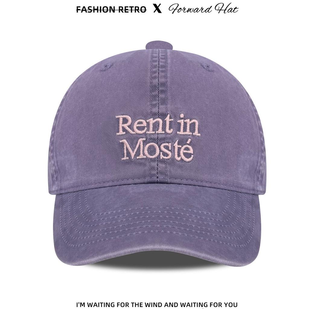 Korean-style simple and versatile letter-embroidered soft-top baseball cap for women, new spring-summer model, face-slimming duckbill cap for men