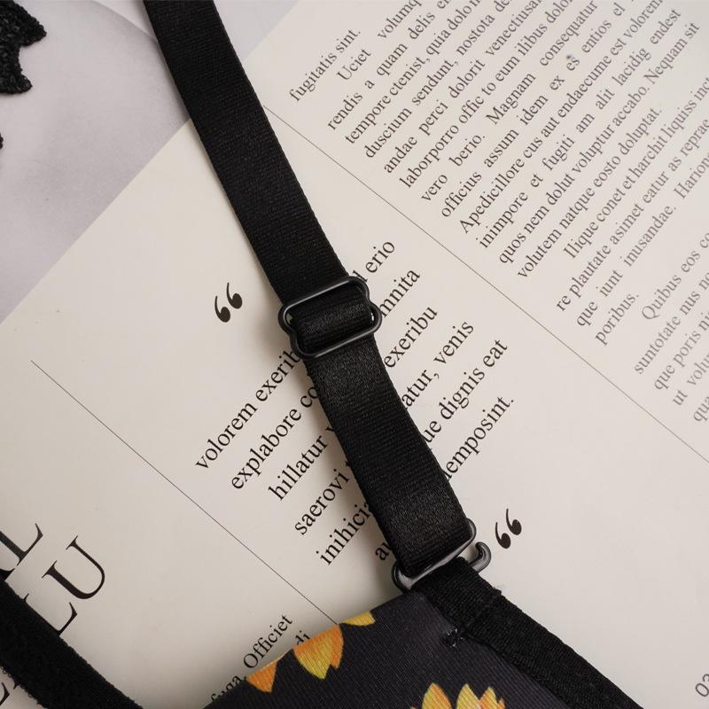 Женский комплект с закрытым бюстгальтером спереди, комплект сексуального нижнего белья, комплект нижнего белья пуш-ап, комплект нижнего белья с цветочным принтом для молодых девушек, комплект бюстгальтера и трусиков на косточках